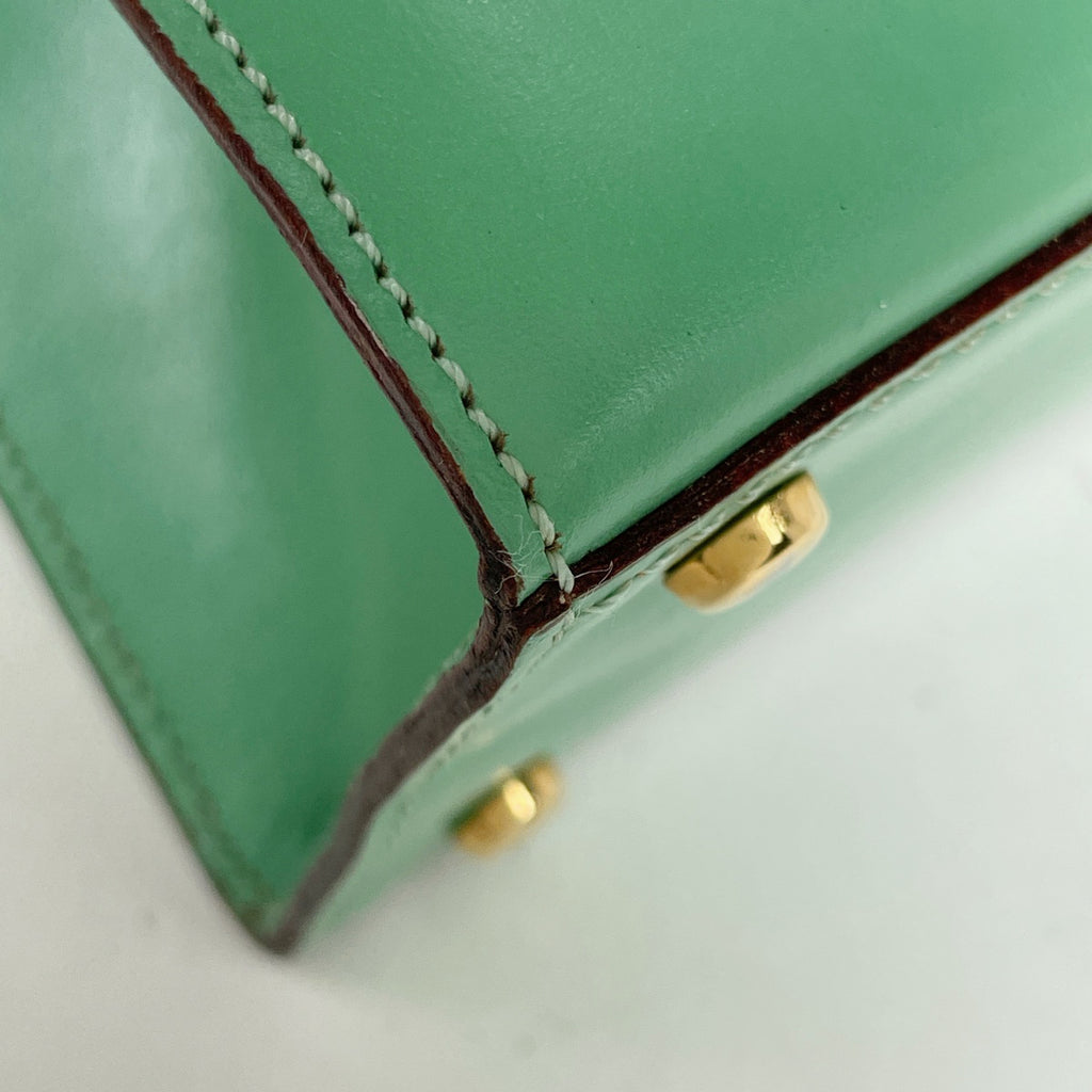 セリーヌ ロゴ ハンドバッグ レザー ライトグリーン レディース 【中古】brbag
