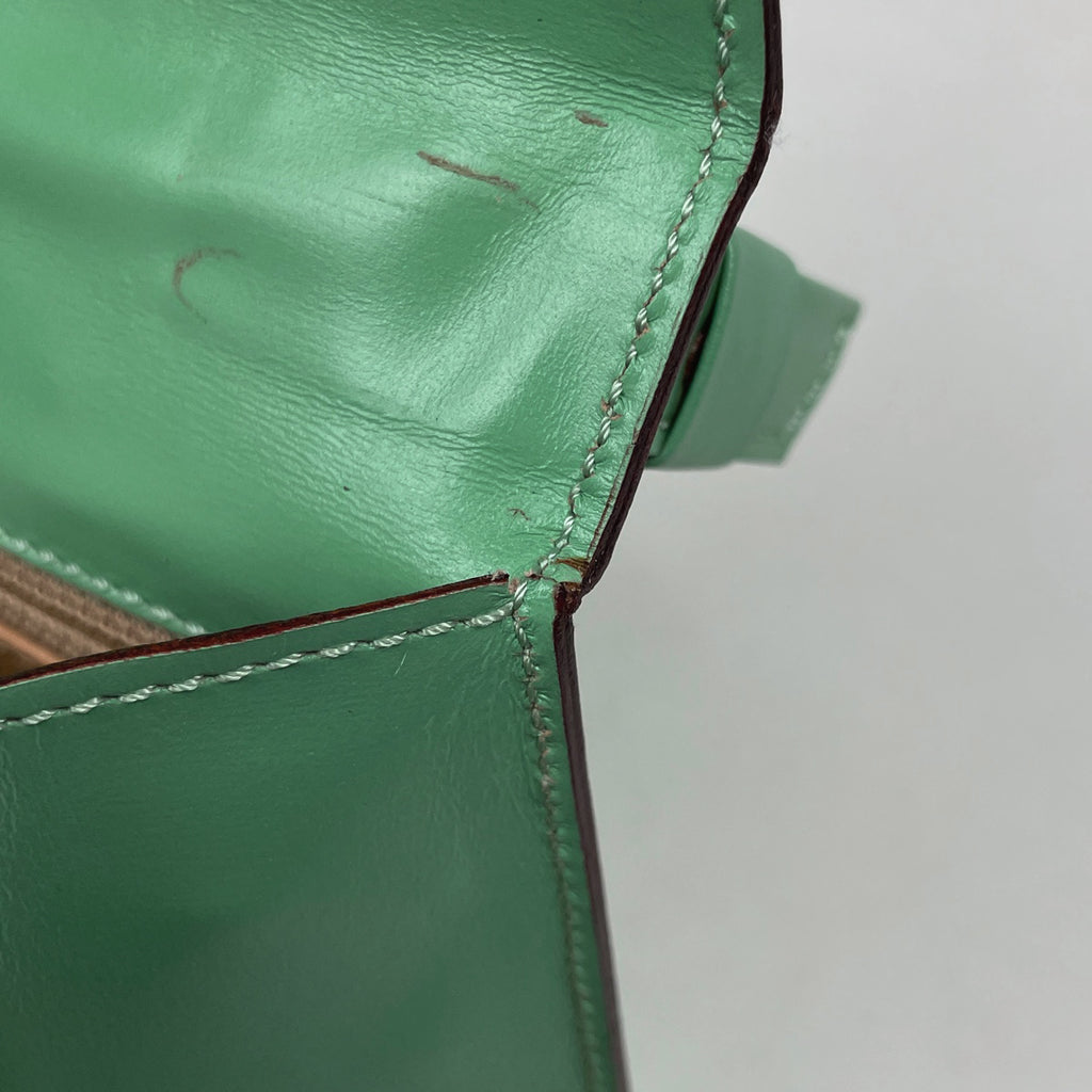 セリーヌ ロゴ ハンドバッグ レザー ライトグリーン レディース 【中古】brbag