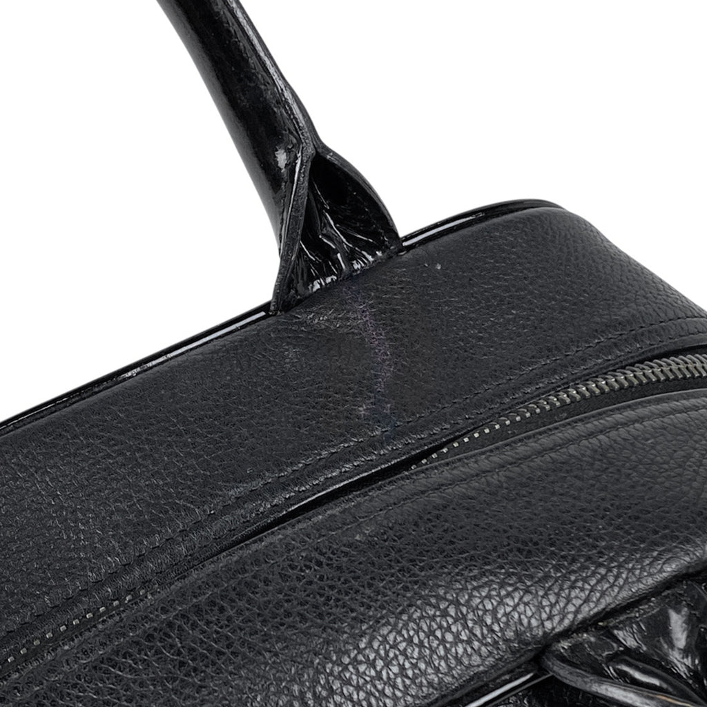 シャネル ロゴ ハンドバッグ マトラッセ ミニボストン ハンドバッグ レザー ブラック レディース 【中古】brbag