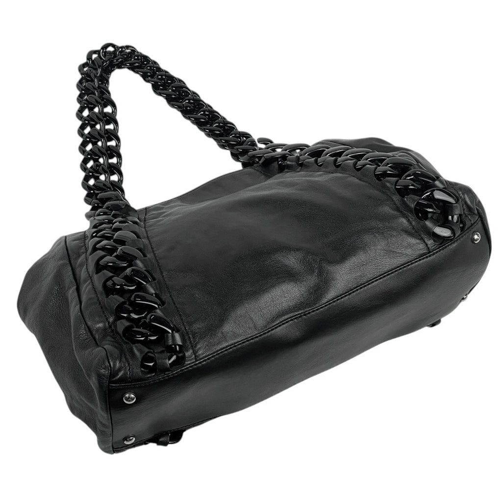 シャネル ココマーク プラチェーン トートバッグ ハンドバッグ トートバッグ レザー ブラック レディース 【中古】brbag