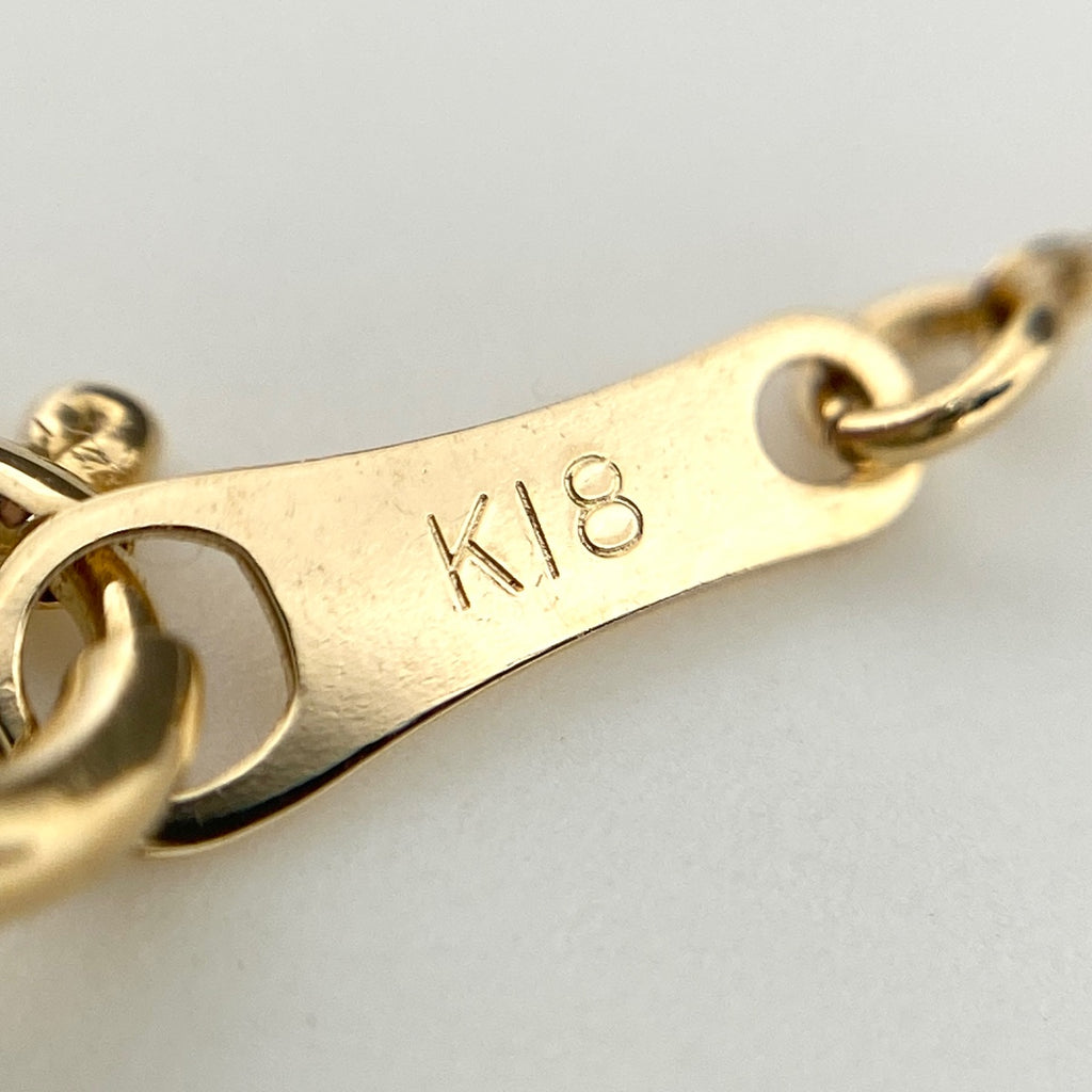 ダイヤモンド デザインネックレス YG イエローゴールド ペンダント ネックレス K18 ダイヤモンド レディース 【中古】nbjwl
