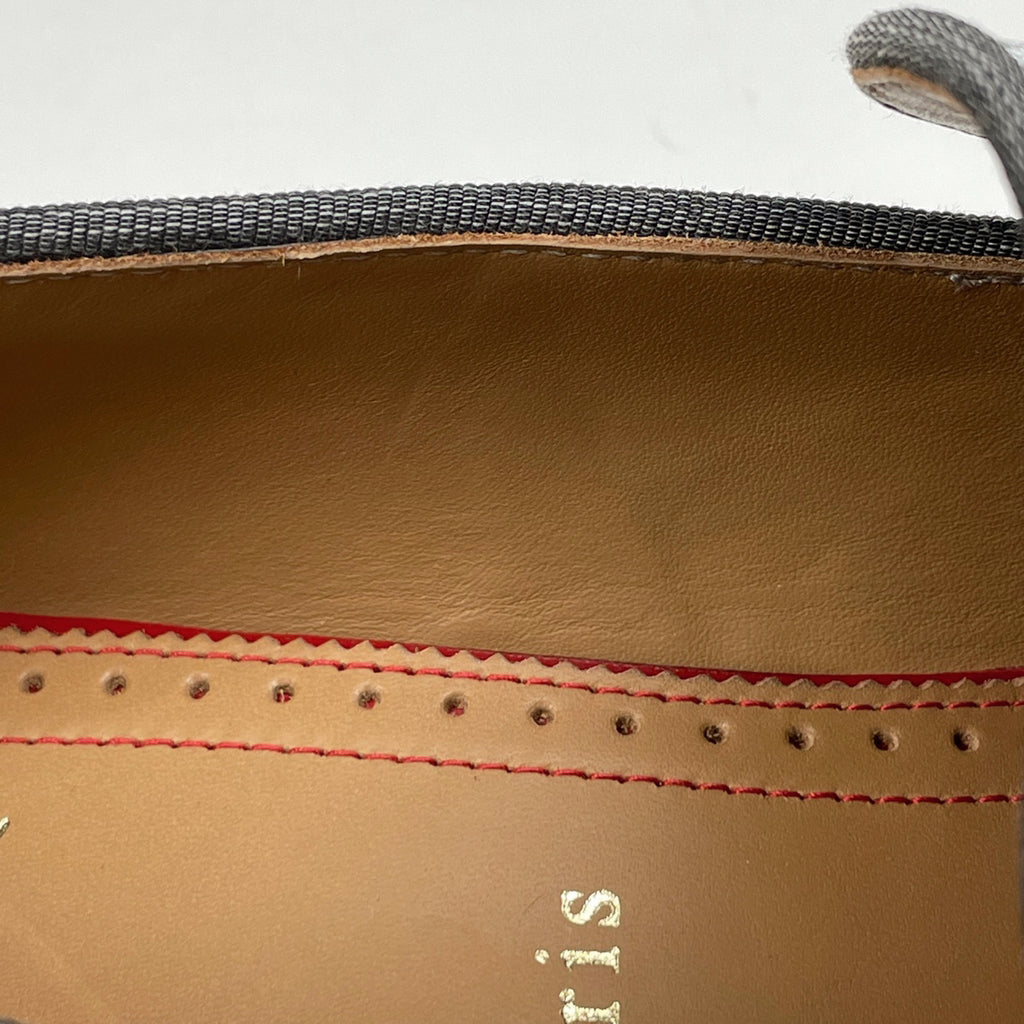 クリスチャンルブタン デザイン フラット ローファー グリッター 靴 その他靴 レザー シルバー メンズ 【中古】brapp