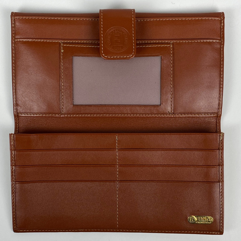 フェンディ ペカン柄 長財布 ズッカロゴ 長財布 コーティングキャンバス ブラック ブラウン 308060 レディース 【中古】brbag