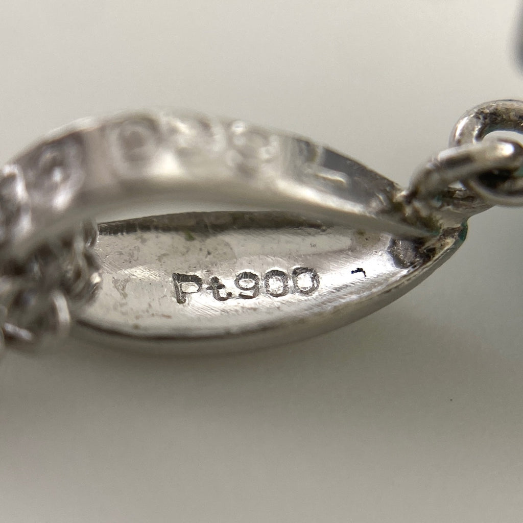 エメラルド デザインネックレス プラチナ ペンダント メレダイヤ ネックレス Pt900 Pt850 エメラルド レディース 【中古】nbjwl