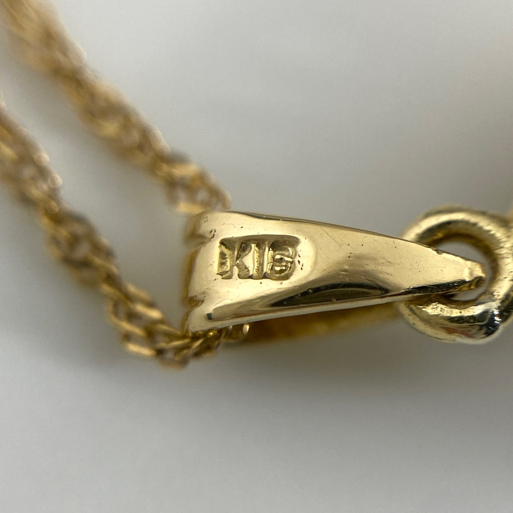 サファイア デザインネックレス YG イエローゴールド ペンダント ネックレス K18 サファイア ダイヤモンド レディース 【中古】nbjwl