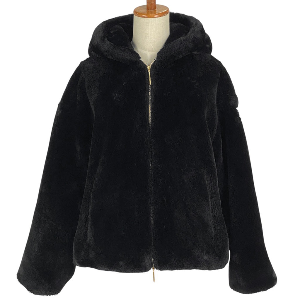 タトラス ロゴ ボア ブルゾン フーデッド ジャケット アウター ブルゾン ポリエステル ブラック レディース 【中古】brapp