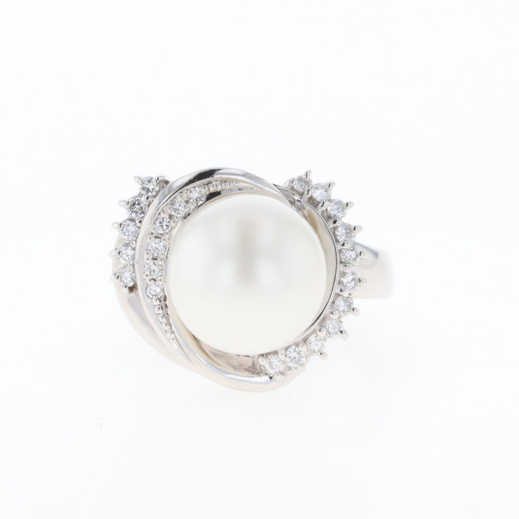 パール デザインリング プラチナ 指輪 リング 9号 Pt900 パール ダイヤモンド レディース 【中古】nbjwl