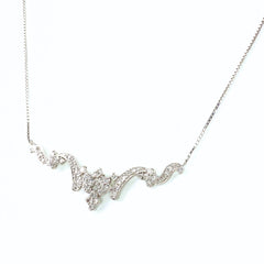 メレダイヤ デザインネックレス プラチナ ペンダント ネックレス Pt900 Pt850 ダイヤモンド レディース 【中古】nbjwl