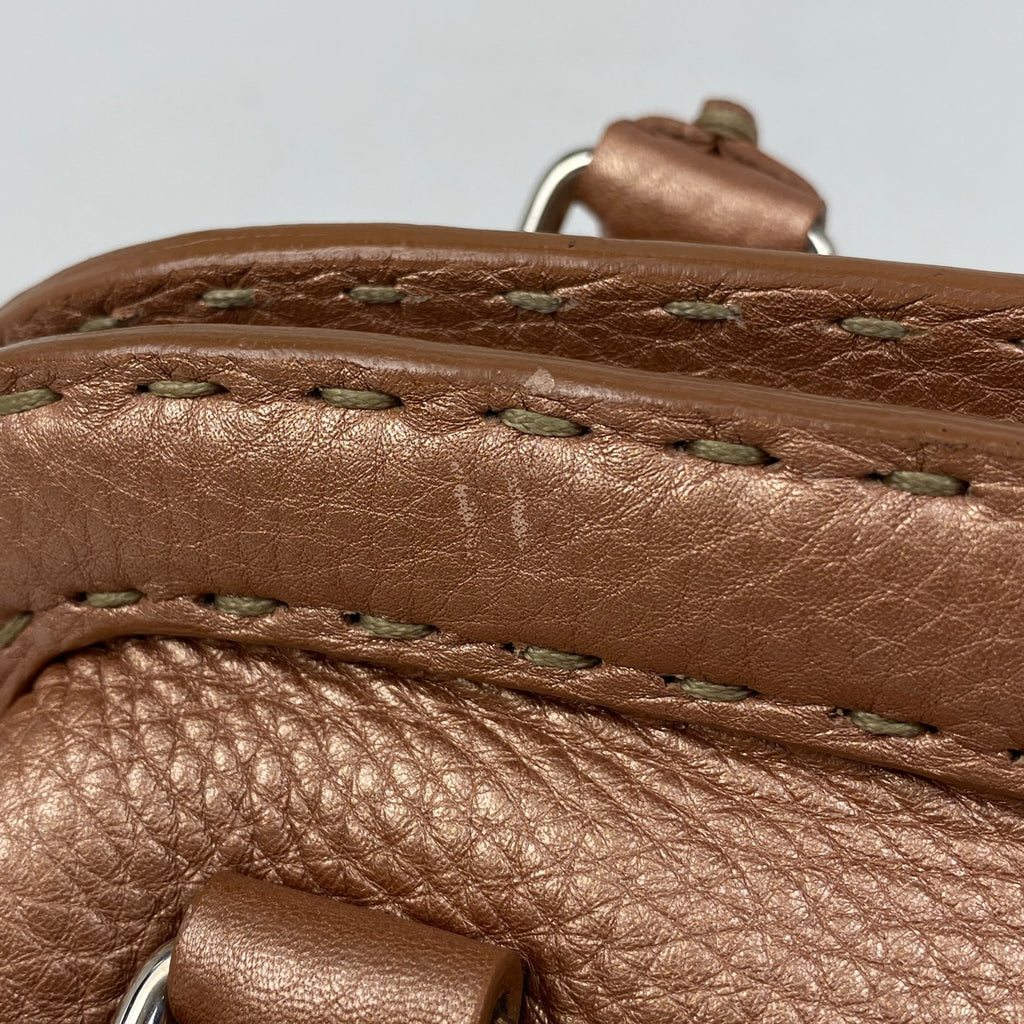 フェンディ セレリア ハンドバッグ ロゴ ハンドバッグ レザー メタリックピンク 8BN126 レディース 【中古】brbag