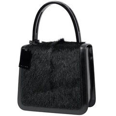 セリーヌ ロゴ ハンドバッグ プラハンドル ハンドバッグ ハラコ ブラック レディース 【中古】brbag