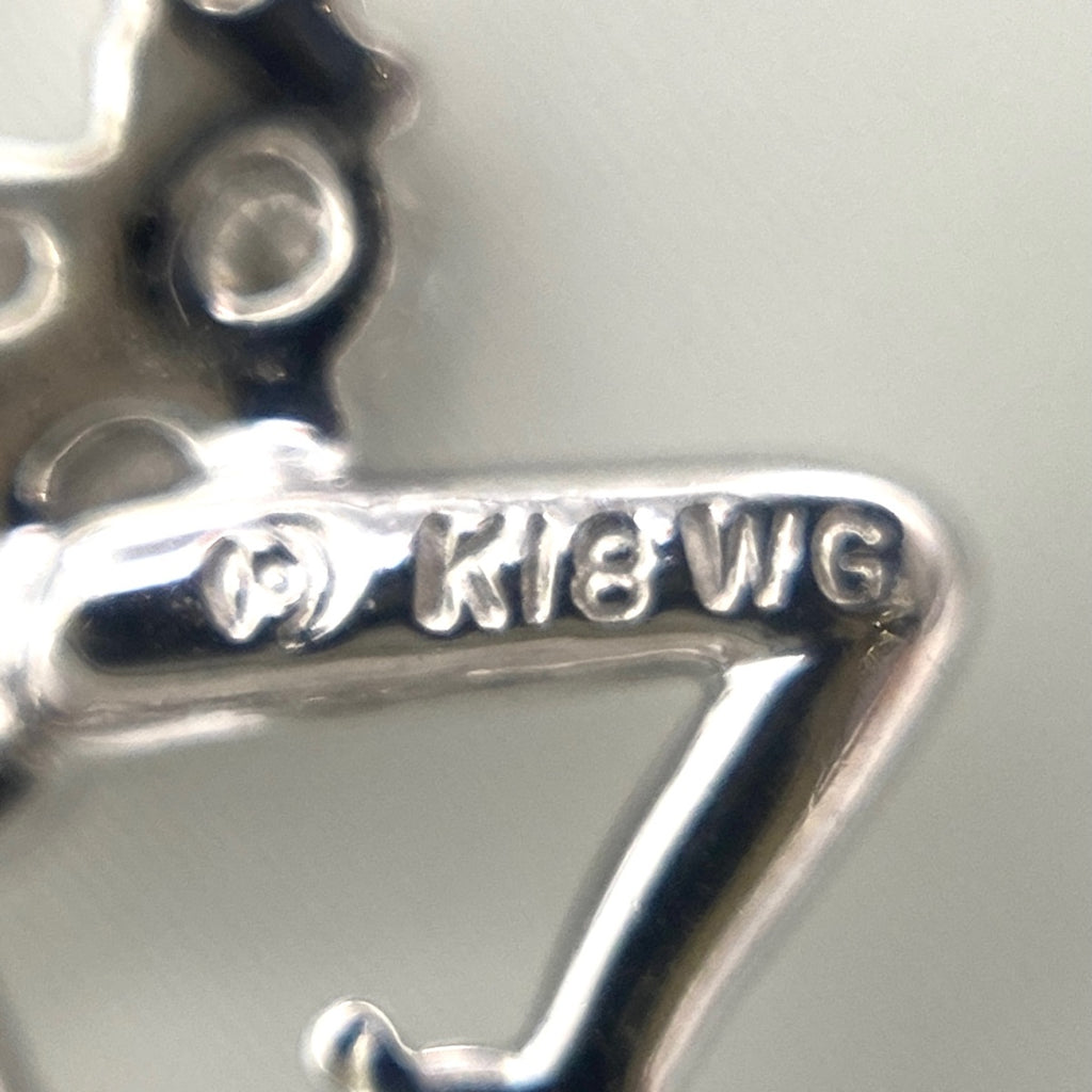 タサキ ドールモチーフ デザインネックレス WG ホワイトゴールド ペンダント メレダイヤ 人形 ネックレス K18 WG ダイヤモンド レディース 【中古】brjwl