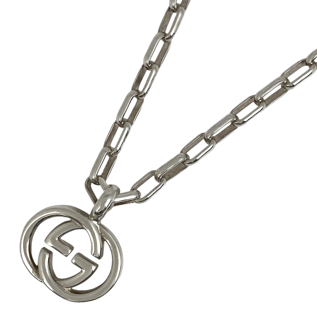 グッチ GGロゴ ネックレス インターロッキングG ネックレス シルバー925 シルバー レディース 【中古】bracc