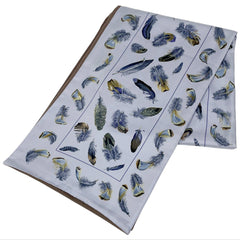 エルメス 羽柄 マフラー リバーシブル ストール フェザー マフラー シルク アンゴラ ライトブルー グレージュ レディース 【中古】brbag