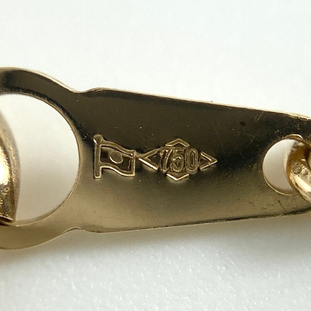 【最終値引き】 パール デザインネックレス YG イエローゴールド ペンダント メレダイヤ 真珠 ネックレス K18 750 パール レディース 【中古】nbjwl