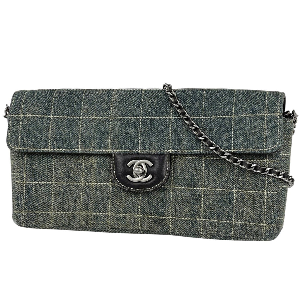 シャネル チョコバー チェーン ショルダーバッグ ココマーク デニム ブルー A15316 レディース 【中古】brbag