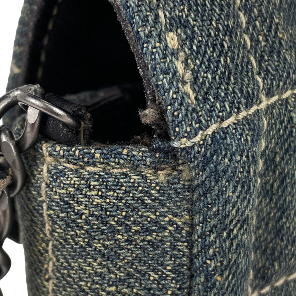 シャネル チョコバー チェーン ショルダーバッグ ココマーク デニム ブルー A15316 レディース 【中古】brbag