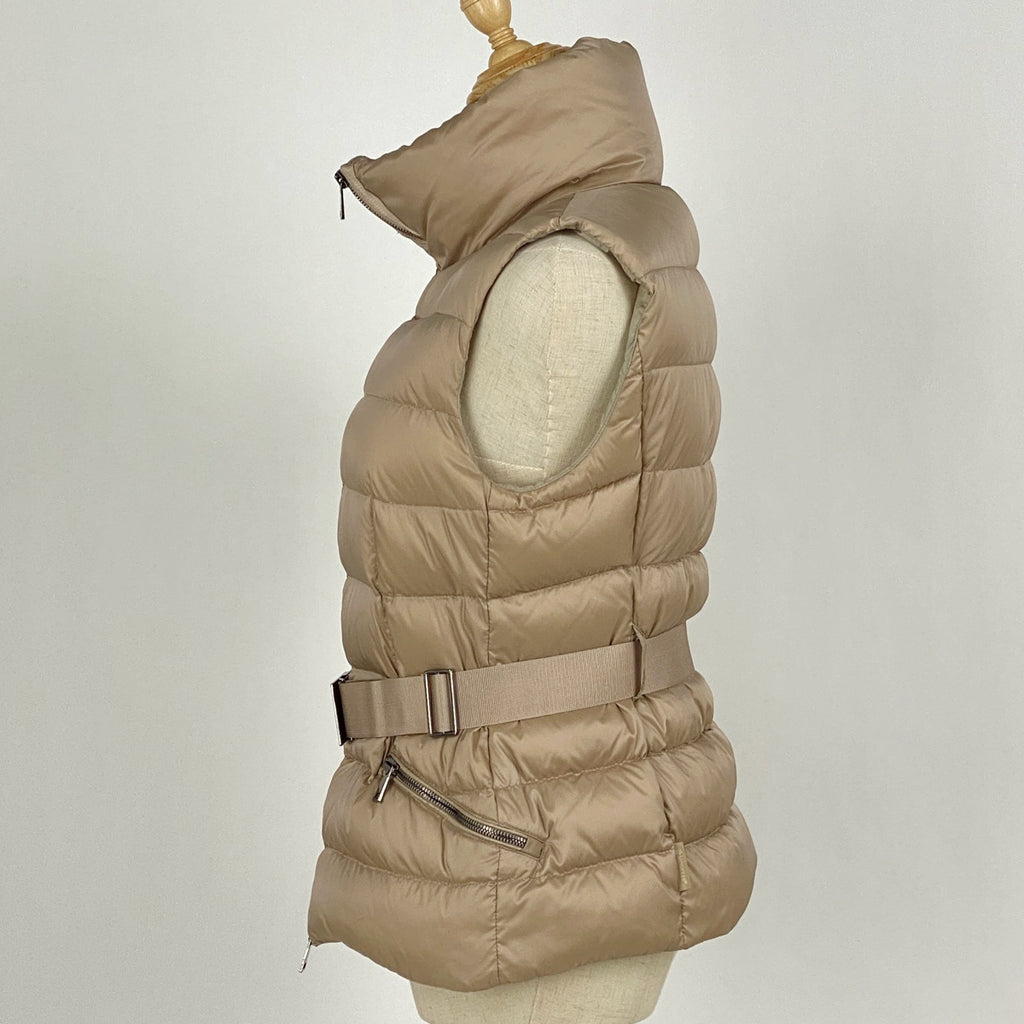 モンクレール ロゴベルト ダウンベスト TAREG GILET ダブルファスナー アウター ダウンベスト ベージュ レディース 【中古】brapp