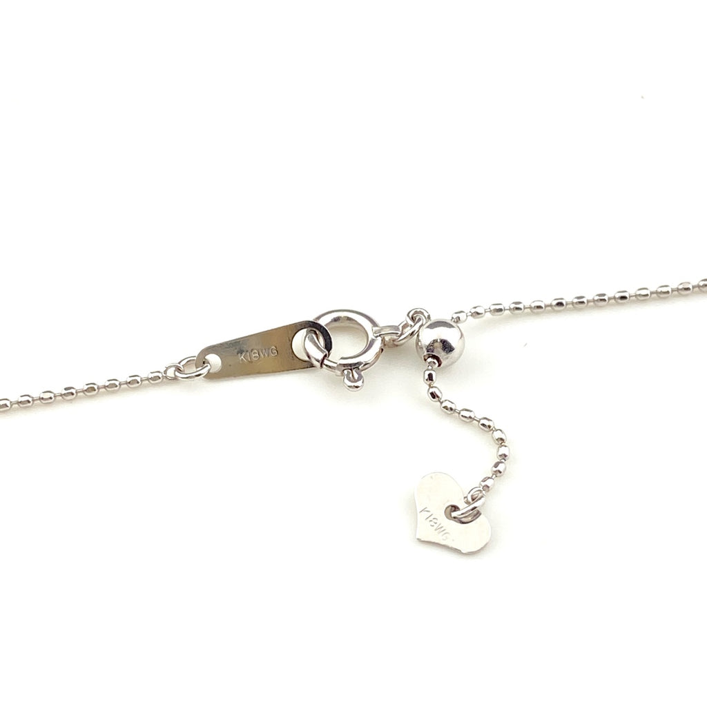 フラワーモチーフ デザインネックレス WG ホワイトゴールド ペンダント メレダイヤ 花 ネックレス K18 WG ダイヤモンド レディース 【中古】nbjwl