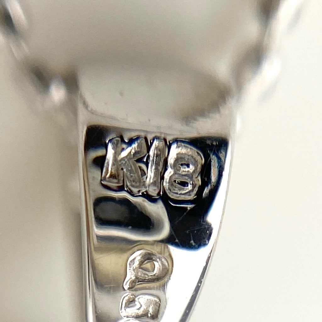 フラワーモチーフ デザインネックレス WG ホワイトゴールド ペンダント メレダイヤ 花 ネックレス K18 WG ダイヤモンド レディース 【中古】nbjwl