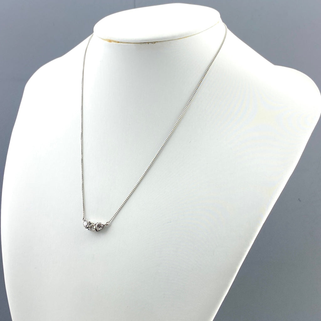 メレダイヤ デザインネックレス プラチナ ペンダント ネックレス Pt900 Pt850 ダイヤモンド レディース 【中古】nbjwl