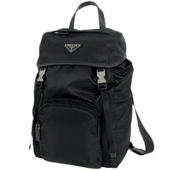 プラダ ロゴプレート リュックサック バッグパック デイパック リュック テスートナイロン ネロ(ブラック) 1BZ039 レディース 【中古】