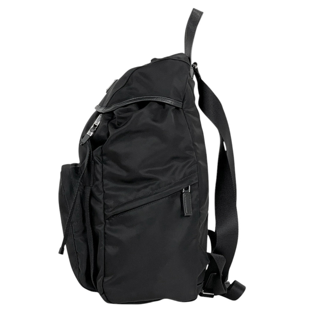 プラダ ロゴプレート リュックサック バッグパック デイパック リュック テスートナイロン ネロ(ブラック) 1BZ039 レディース 【中古】
