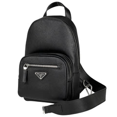 プラダ ロゴプレート ボディバッグ ショルダーバッグ ボディバッグ レザー ネロ(ブラック) 2VZ031 レディース 【中古】