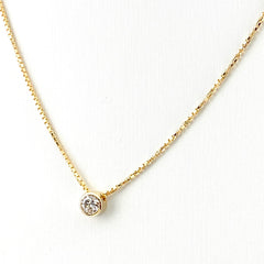 メレダイヤ デザインネックレス YG イエローゴールド ペンダント ネックレス K18 ダイヤモンド レディース 【中古】nbjwl