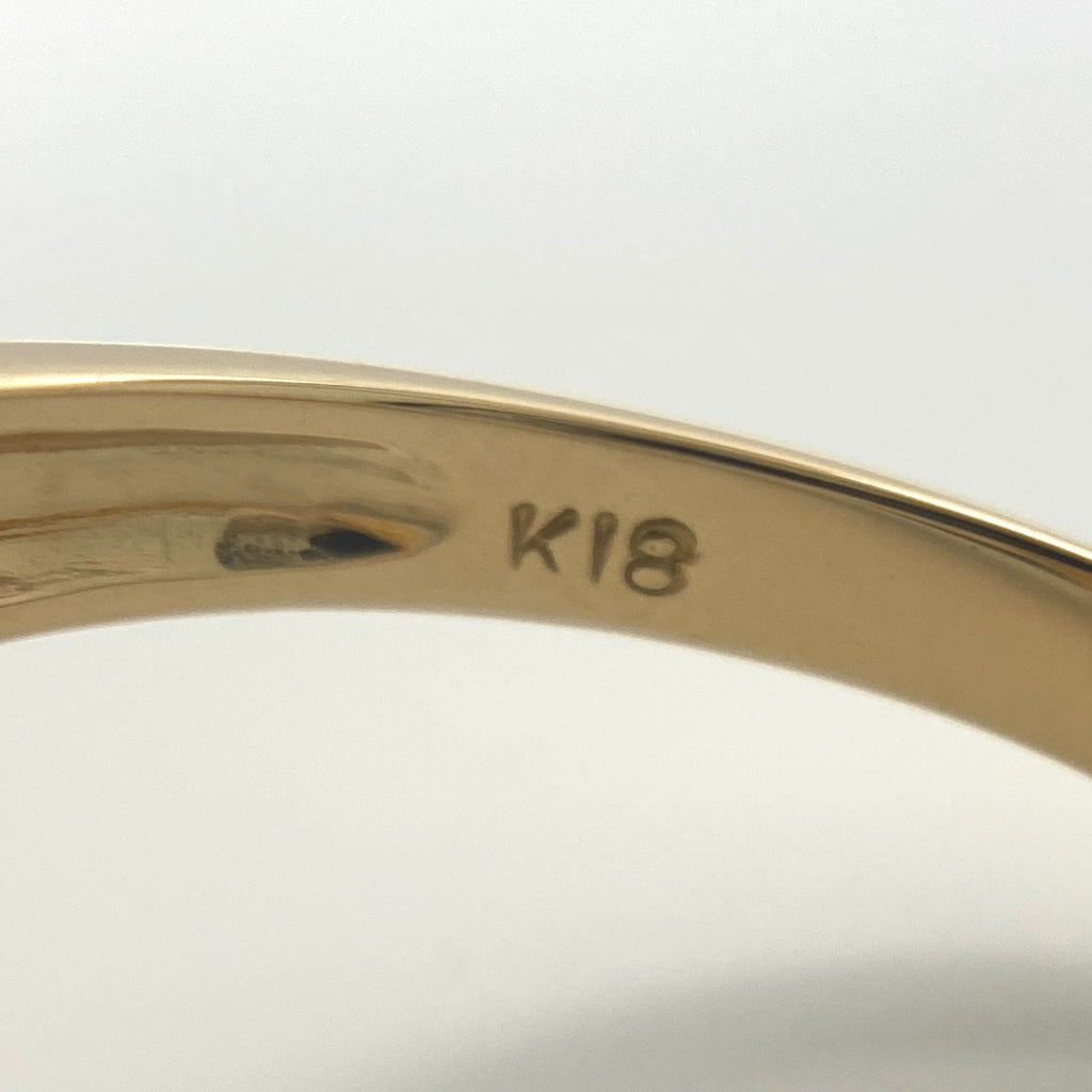 メレダイヤ デザインリング YG イエローゴールド 指輪 リング 12号 K18 ダイヤモンド レディース 【中古】nbjwl