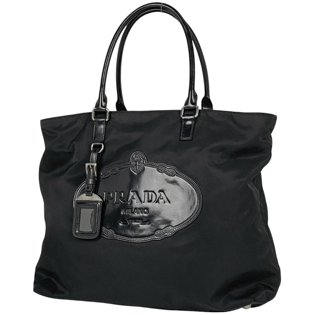 プラダ ロゴ トートバッグ 肩掛け ハンドバッグ トートバッグ ナイロン ネロ(ブラック) レディース 【中古】brbag