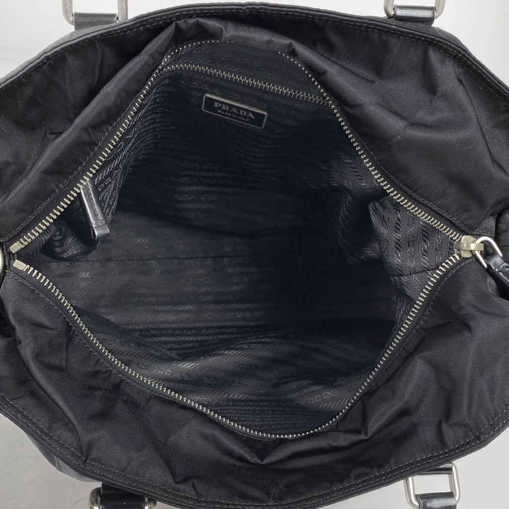 プラダ ロゴ トートバッグ 肩掛け ハンドバッグ トートバッグ ナイロン ネロ(ブラック) レディース 【中古】brbag