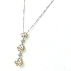 メレダイヤ デザインネックレス WG ホワイトゴールド ペンダント ネックレス K18 WG ダイヤモンド レディース 【中古】nbjwl