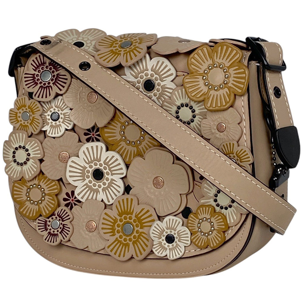 コーチ ロゴ フラワー ショルダーバッグ 斜め掛け ショルダーバッグ レザー ベージュ 38195 レディース 【中古】brbag