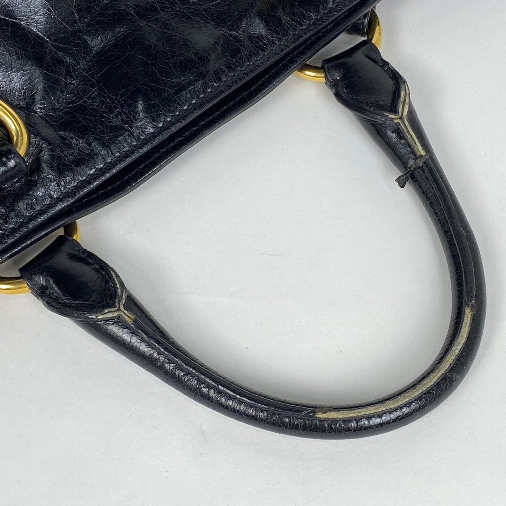 プラダ ロゴ トートバッグ 2WAY ショルダーバッグ ハンドバッグ トートバッグ レザー ブラック BN2533 レディース 【中古】brbag