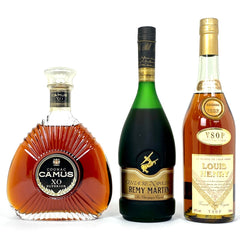 3本 レミーマルタン LOUIS HENRY カミュ コニャック 700ml ブランデー セット 【古酒】liqbb