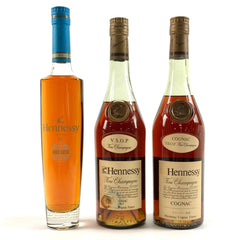 3本 ヘネシー Hennessy ケンゾー ブルーキャップ  VSOP ファイン シャンパーニュ グリーンボトル 700ml ブランデー セット 【古酒】