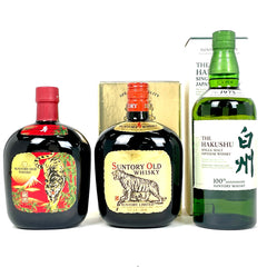 【東京都内限定お届け】 3本 サントリー SUNTORY オールド 干支ラベル 寅 白州蒸留所 100周年記念ボトル 700ml ウイスキー セット 【古酒】