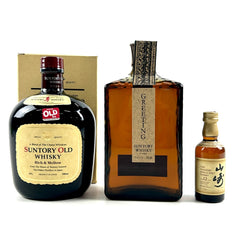 【東京都内限定お届け】 3本 サントリー SUNTORY オールド リッチ&メロウ 金花 グリーティング 山崎 12年 シングルモルト 700ml ウイスキー セット 【古酒】liqbb