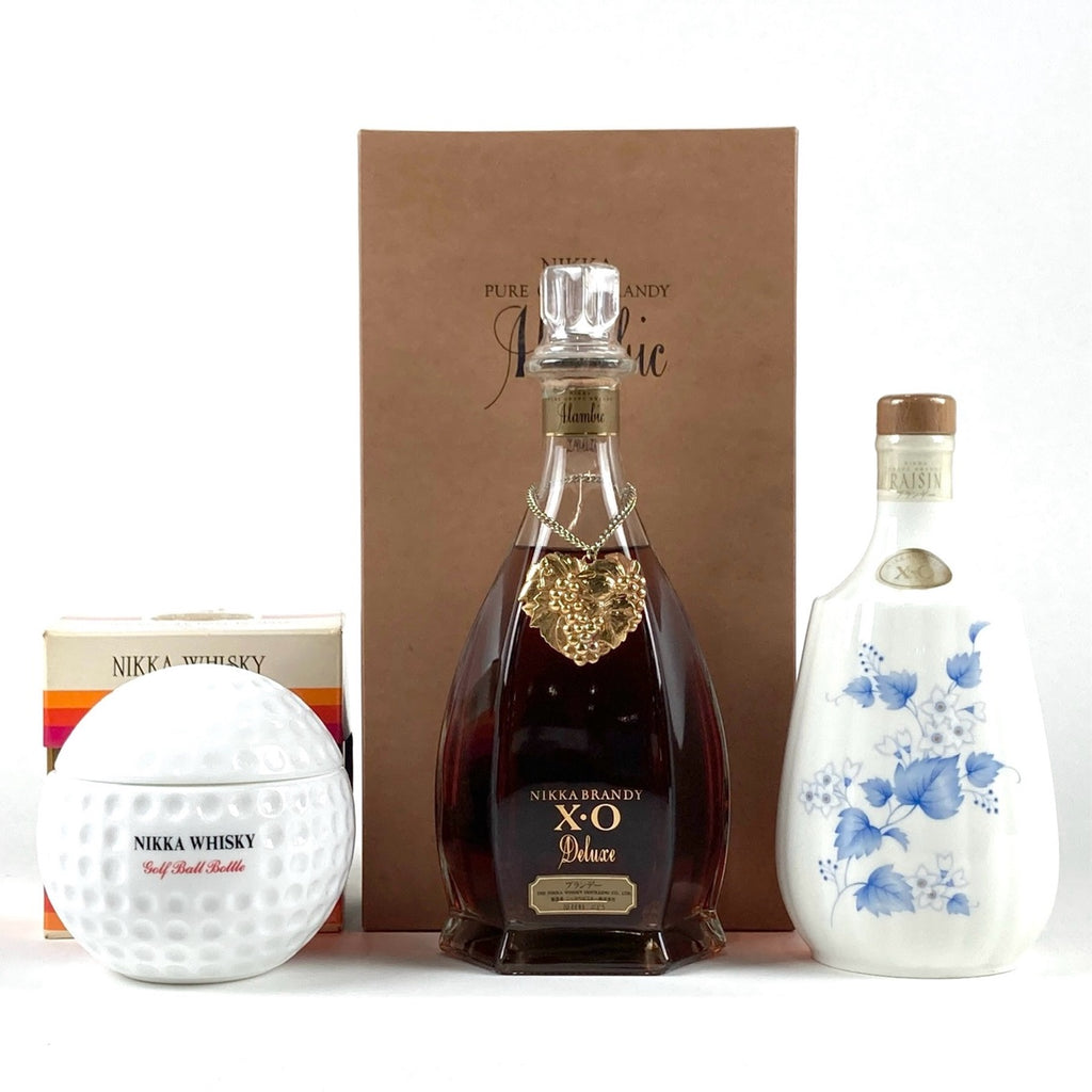 【東京都内限定お届け】 3本 ニッカ NIKKA XO ゴルフボール RAISIN XO 600ml ブランデー セット 【古酒】 liqbb