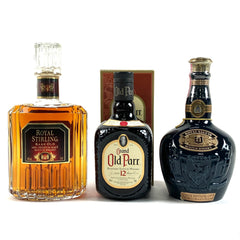 3本 オールドパー ロイヤルスターリング シーバスブラザーズ スコッチ 700ml ウイスキー セット 【古酒】