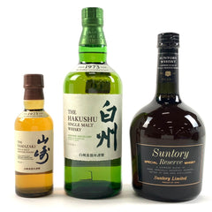 【東京都内限定お届け】 3本 サントリー SUNTORY 山崎 シングルモルト ジャパニーズ 白州 ノンエイジ シングルモルト スペシャルリザーブ 700ml ウイスキー セット 【古酒】