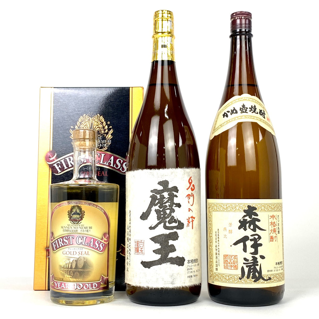 【東京都内限定お届け】 3本 篠崎 白玉醸造 森伊蔵 麦焼酎 芋焼酎 1800ml 焼酎セット 【古酒】liqbb