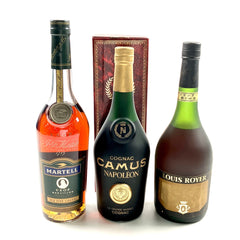 3本 マーテル カミュ ルイ ロワイエ コニャック 700ml ブランデー セット 【古酒】liqbb