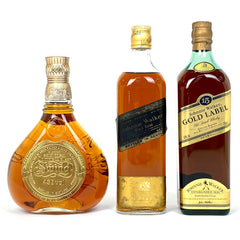 3本 ジョニーウォーカー JOHNNIE WALKER スウィング ブラックラベル ゴールドラベル 15年 スコッチ 750ml ウイスキー セット 【古酒】liqbb