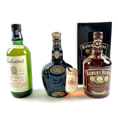 3本 ロバートバーンズ バランタイン シーバスブラザーズ スコッチ 750ml ウイスキー セット 【古酒】
