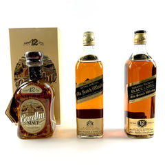 3本 ジョニーウォーカー JOHNNIE WALKER ブラックラベル エクストラスペシャル 金キャップ 12年 黒金キャップ エクストラスペシャル 12年 カーデュ 750ml ウイスキー セット 【古酒】