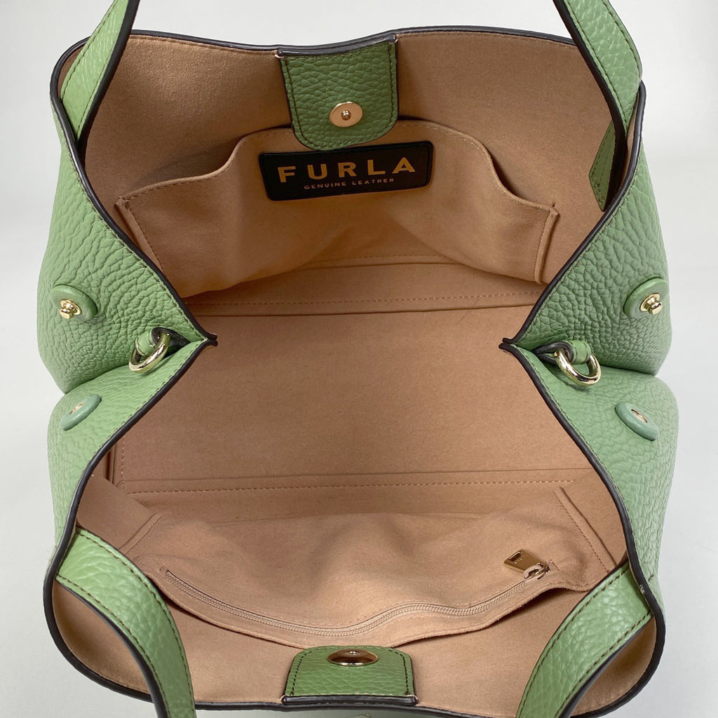 フルラ ロゴ ハンドバッグ 2WAY ショルダーバッグ ハンドバッグ レザー グリーン レディース 【中古】 brbag