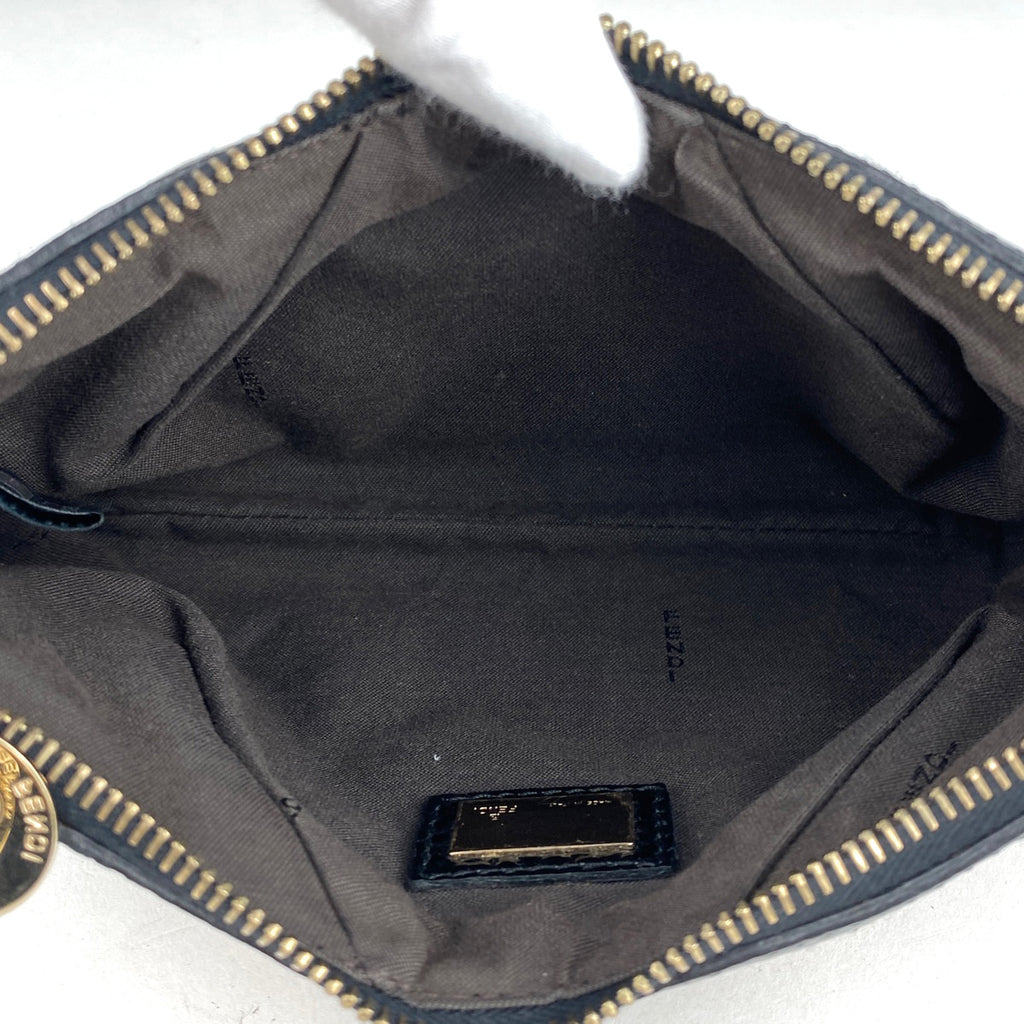 フェンディ ロゴ アクセサリーポーチ ズッカ柄 スパンコール アクセサリーポーチ ファブリック ブラック 8BR594 レディース 【中古】brbag