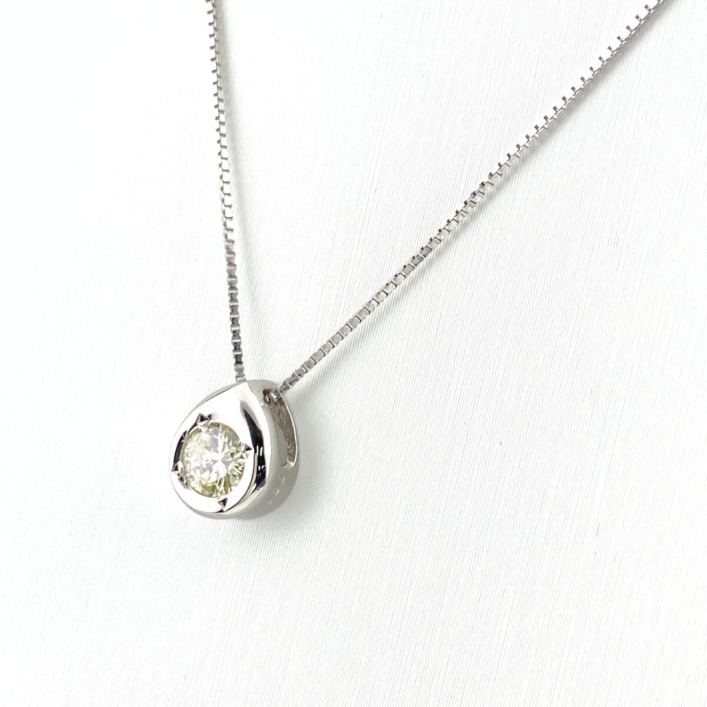 ダイヤモンド デザインネックレス プラチナ WG ホワイトゴールド ペンダント ネックレス Pt900 K18 WG レディース 【中古】nbjwl