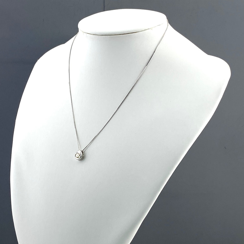 ダイヤモンド デザインネックレス プラチナ WG ホワイトゴールド ペンダント ネックレス Pt900 K18 WG レディース 【中古】nbjwl